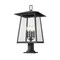 Z-Lite Rainer 4 Light Outdoor Pier Mounted Fixture, 13.5in. W x 26.25in. H, Black 5015PHBR-533PM-BK - alternate 8